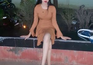 Ruffle Brown Bodycone Dress