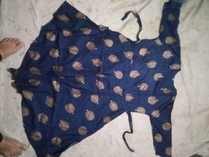 Stylish Navy Blue Printed Dress