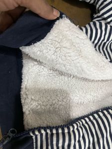 Striped Baby winter fur Jacket