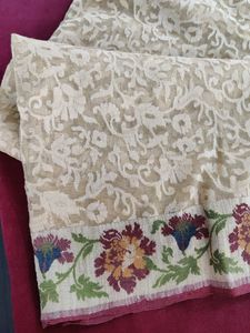 Party Wear Brasso Design Weaving On Net Saree