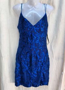 I. Royal Blue Sequin Mini Dress