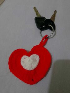 Crochet Heart Keychain