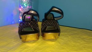 Black &amp; Gold Wedge Heels