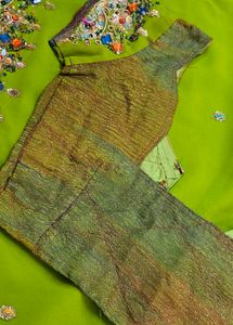 Embroidered Green handwork saree