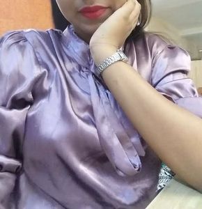 Mauve Satin Shirt For Office Wear