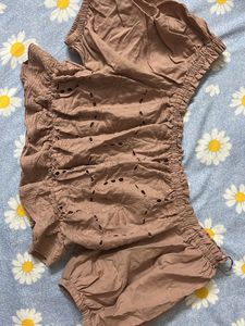 Off-Shoulder Eyelet Top