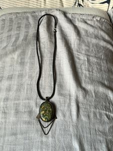 Oxidised Silver Rainforest Jasper Pendant