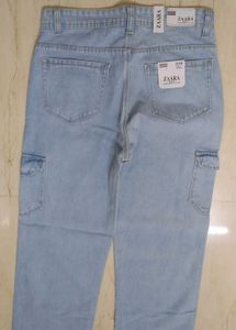 Light Blue Denim Cargo Pants