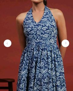 Floral Halter Neck Midi Dress