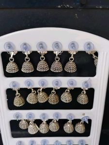 Colorful Jhumka Earrings Set of 12
