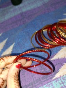 Elegant Red &amp; Gold Traditional Bangle Set