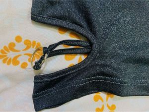 One Shoulder Black Top