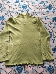 Green Turtleneck Top