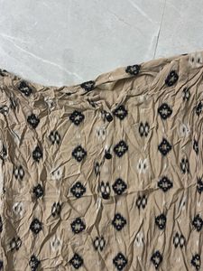 Patterned Beige Ethnic Kurta