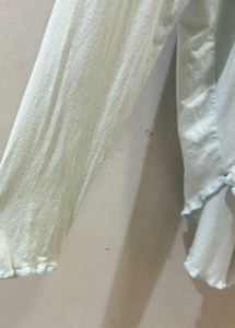 Beautiful Light Blue Twist Front Top
