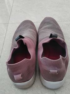 Gray &amp; Pink Slip-On Sneakers