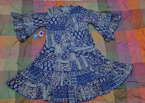 Blue Printed Dress