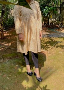 Floral Print Casual Dress and embroidery kuthi com