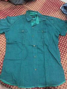 Green Checked Cargo Shirt