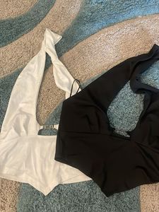 Black Halter Crop Top xs-m