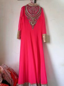 Long Kurti Pink N Golden