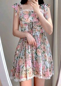 Floral goddess chiffon dress