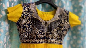 Elegant Yellow Embroidered Anarkali Gown