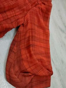Orange Plaid Top