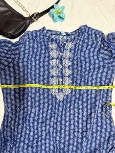 Blue Printed Tunic Top | Plus size with freebie