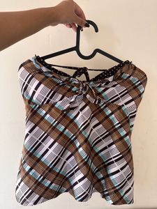 Retro Plaid Halter Top