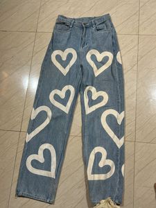 Heart Print Jeans