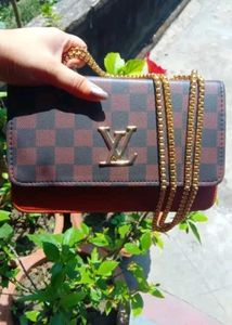 &#34;Affordable Luxury&#34; Brown Checkered Crossbody Bag