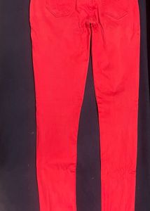 Reduced Price - Red Cotton Pant For Casual Meeting