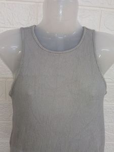 BACK SLIT GREY DRESS