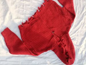 Burgundy Distressed Knit Zip-up Hoodie