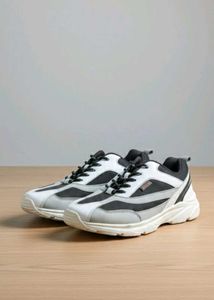 Vintage White & Black Athletic Sneakers