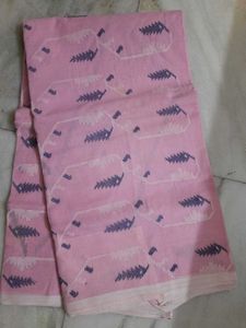 Beautiful Pink Cotton Jamdani Saree