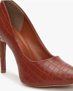 Brown Crocodile Heels