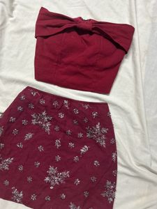 red ruby zara skirt and top ❤️
