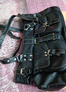 Black Buckled Backpack