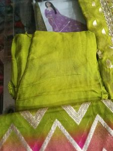 Green &amp; Red Salwar Kameez