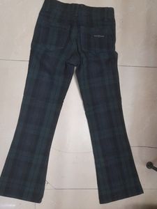Green Check Straighfit Trouser