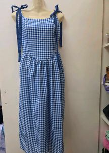 Retro Blue Gingham Dress