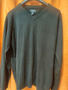 Forever21 Men Solid Vneck Black Sweater