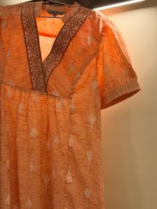 Peach Embroidered Dress