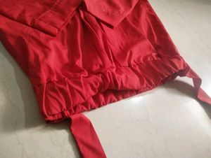 Red Blouson Top For Ladies And Girls
