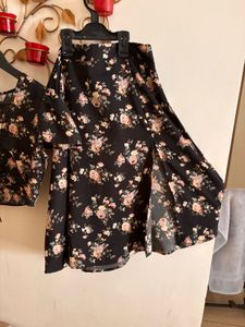 Beautiful Black Floral Co Ord Set