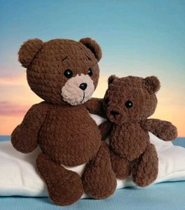 Crocheted Teddy Bear Set