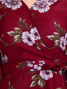 Floral Print Wrap Top