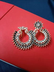 Rose Gold Hoop Earrings with Floral Accents